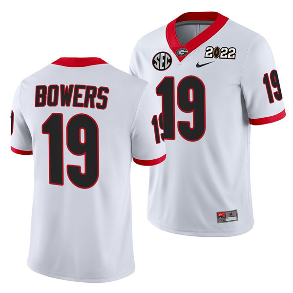 Men’s Georgia Bulldogs #19 Brock Bowers 2022 Patch White College Football Stitched Jersey Men’s Georgia Bulldogs #19 Brock Bowers 2022 Patch White College Football Stitched Jersey